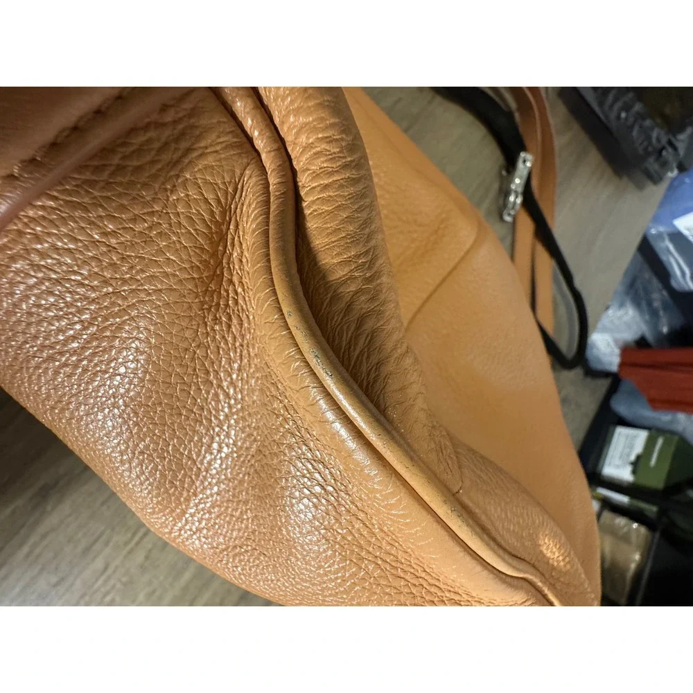 Tory‎ Burch Tan Pebbled Leather Hobo Shoulder Bag Crossbody with Dust Bag large